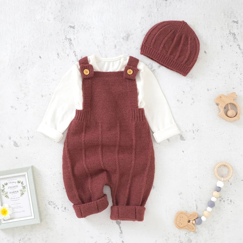 Knitted Baby Romper Set