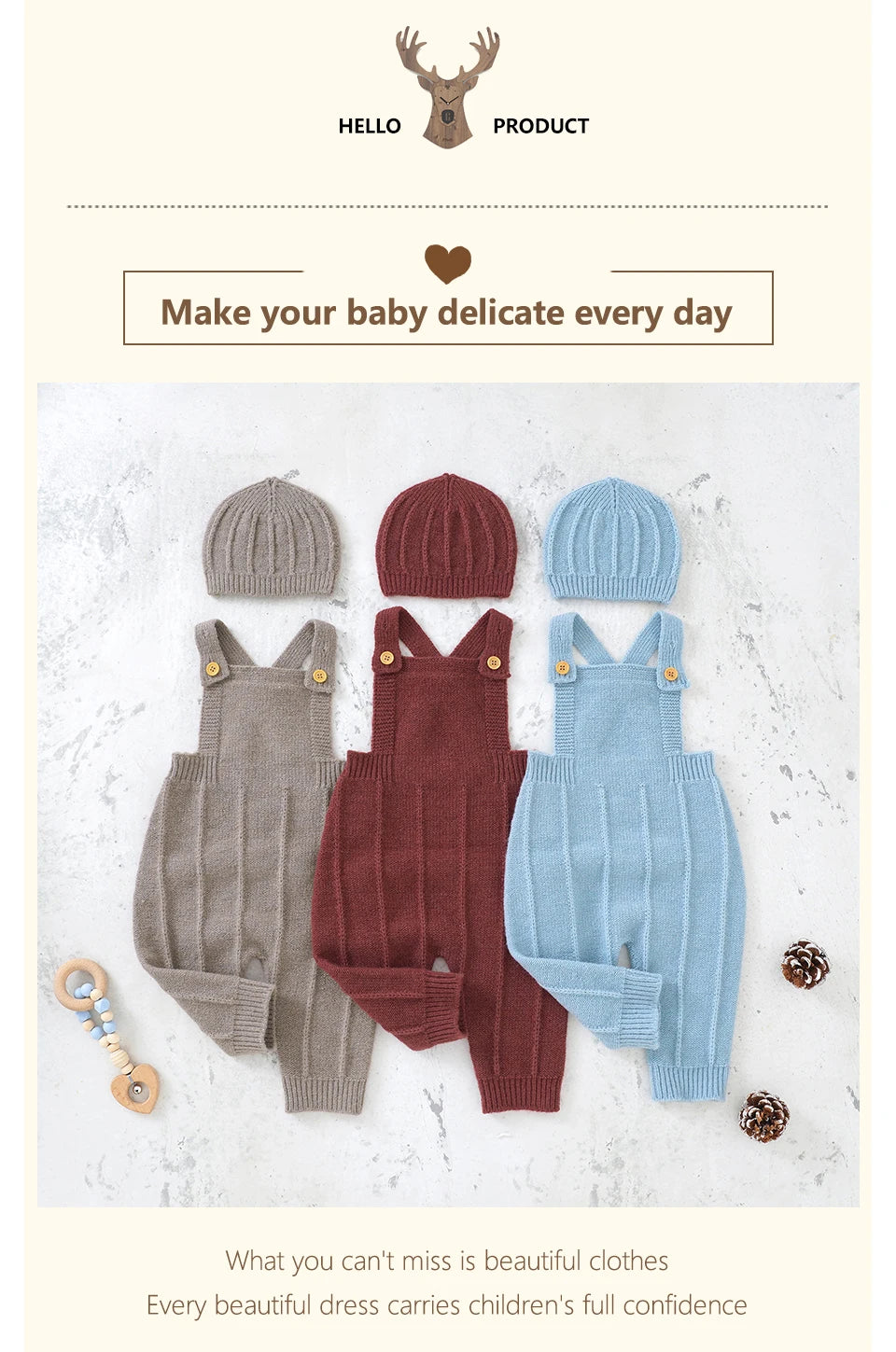Knitted Baby Romper Set
