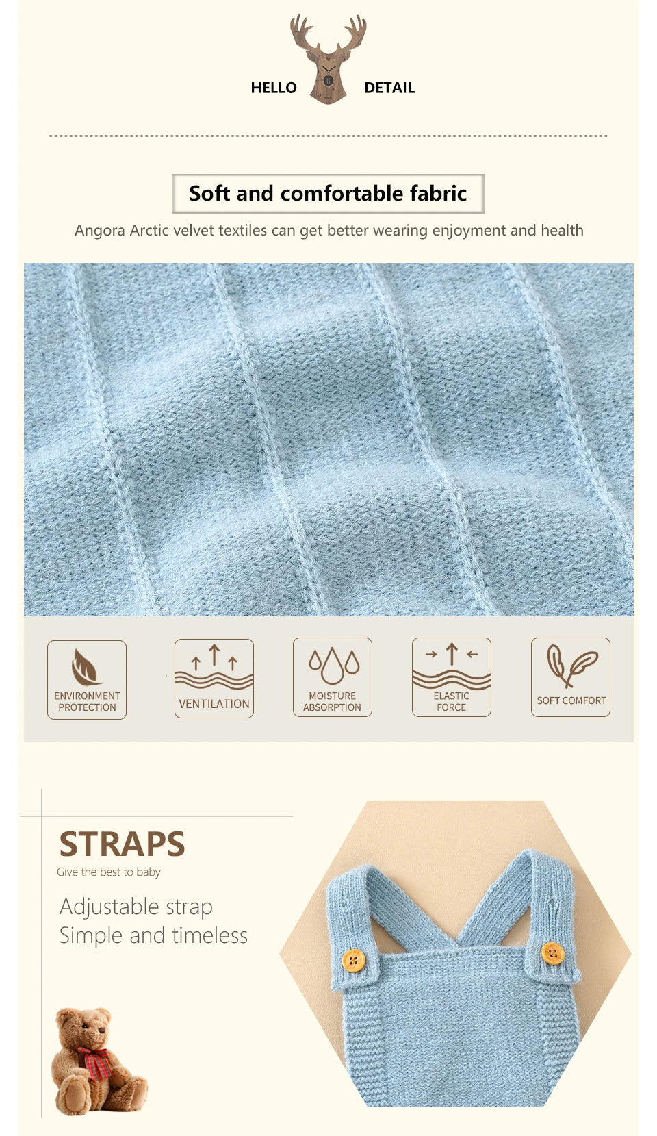 Knitted Baby Romper Set