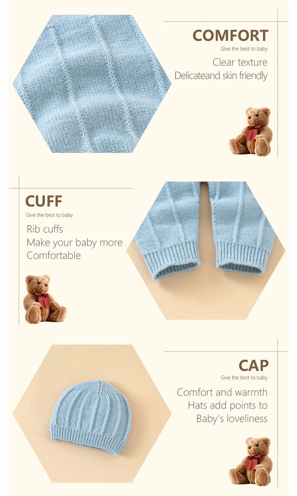 Knitted Baby Romper Set