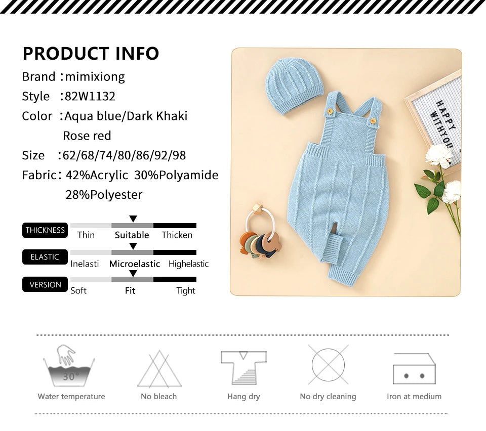 Knitted Baby Romper Set